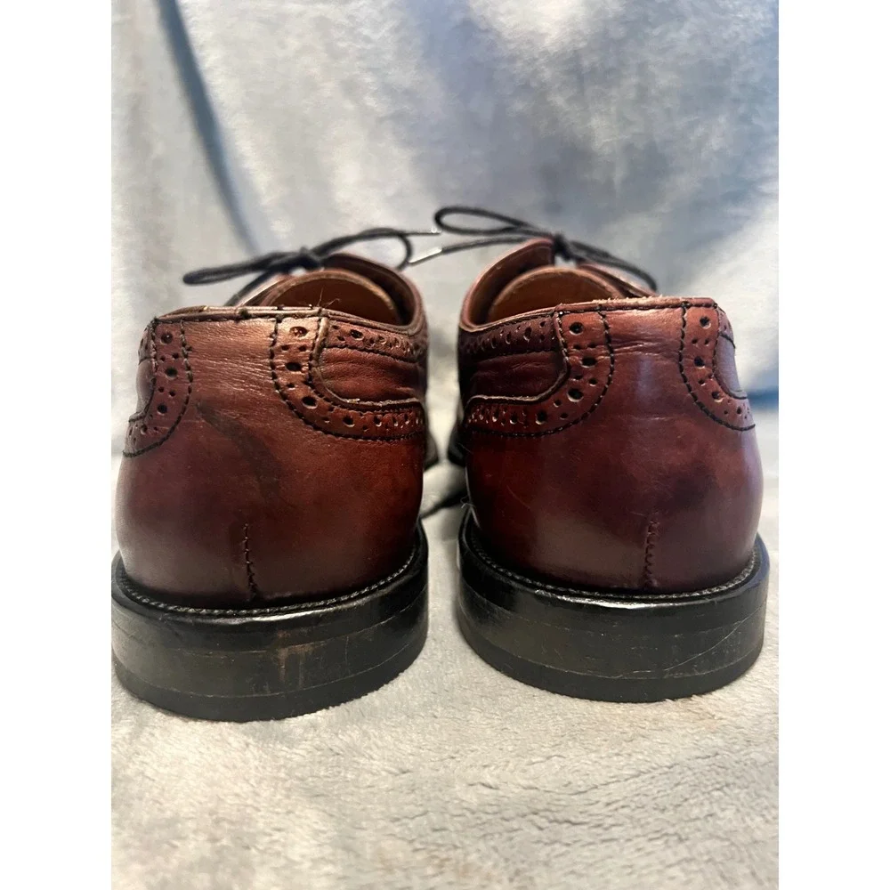 Bostonian Cap Toe Oxford Dress Shoes Mens Size 10W‎ Brown Leather Italy